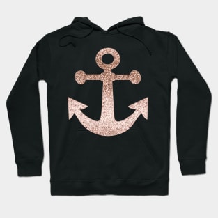 Sparkling rose gold anchor Hoodie